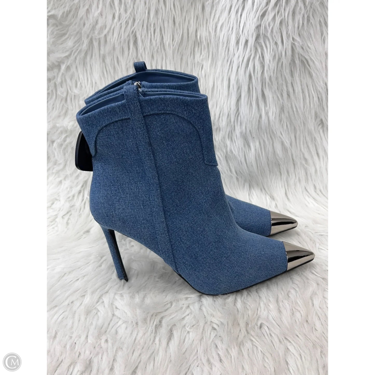 Boots Ankle Heels By Shoedazzle In Blue Denim, Size: 8.5