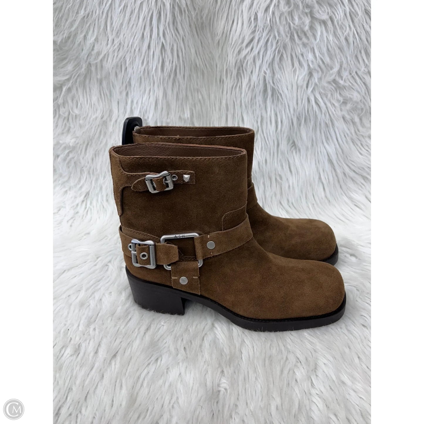 Boots Ankle Heels By Ash In Brown, Size: 11