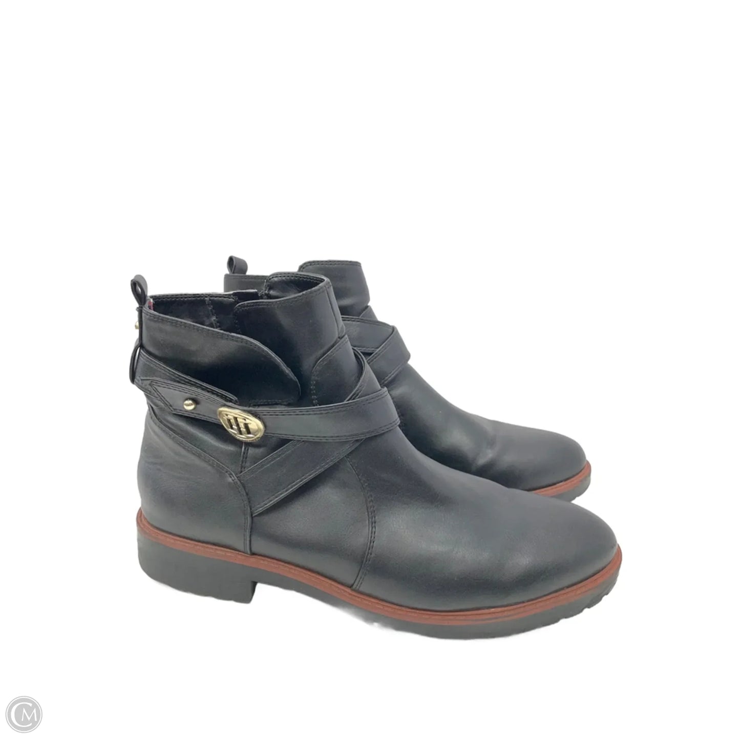 Boots Ankle Flats By Tommy Hilfiger In Black, Size: 10
