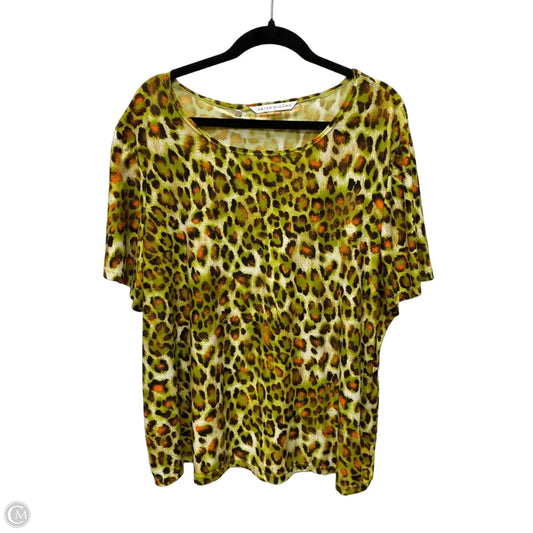 Top Short Sleeve By Peter Nygard In Animal Print, Size: 2x