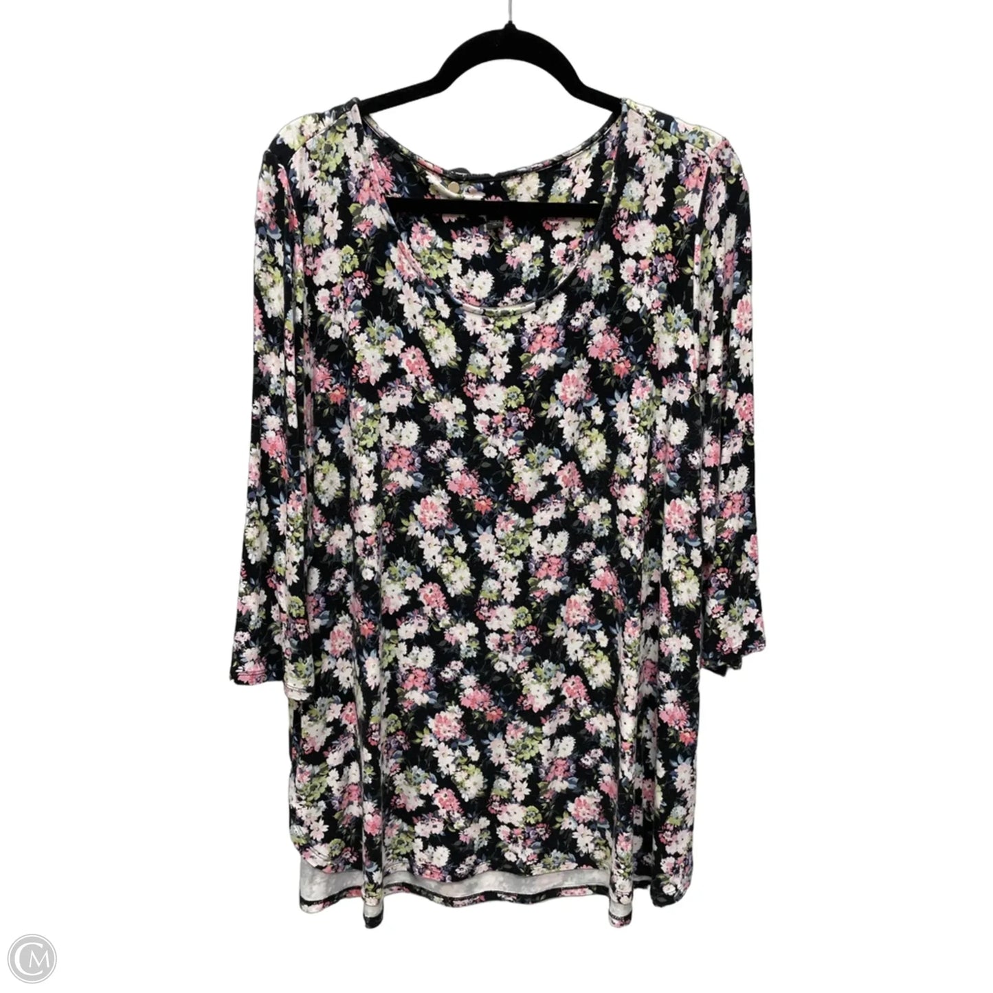 Top 3/4 Sleeve By J. Jill In Floral Print, Size: Xl