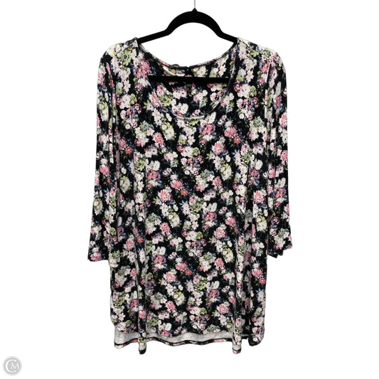 Top 3/4 Sleeve By J. Jill In Floral Print, Size: Xl