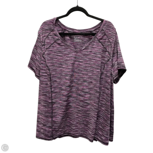 Athletic Top Short Sleeve By Livi Active In Purple, Size: 2x
