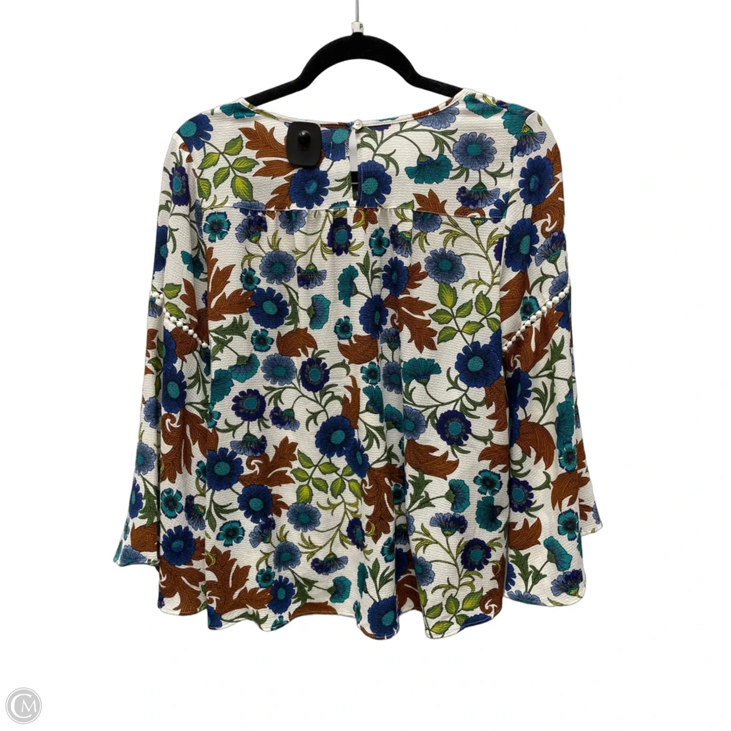 Blouse Long Sleeve By Clothes Mentor In Floral Print, Size: M