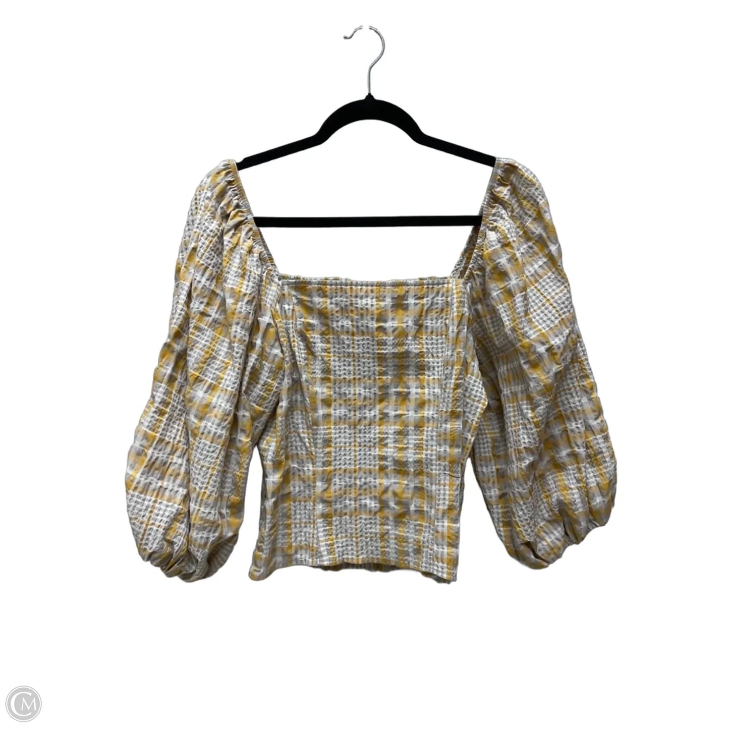 Top Short Sleeve By Maeve In Plaid Pattern, Size: S