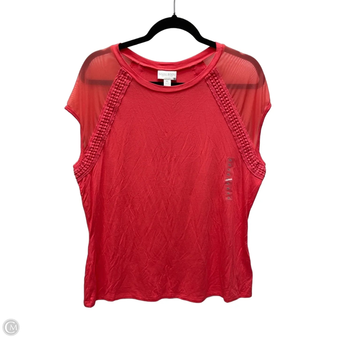 Top Sleeveless By Bisou Bisou In Coral, Size: Xl