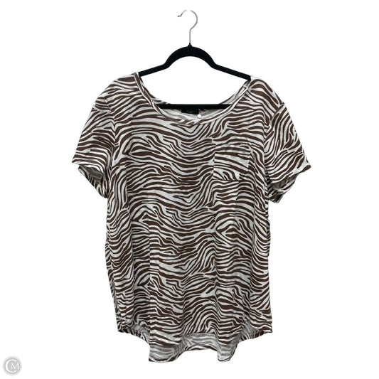 Top Short Sleeve By Clothes Mentor In Zebra Print, Size: 2x