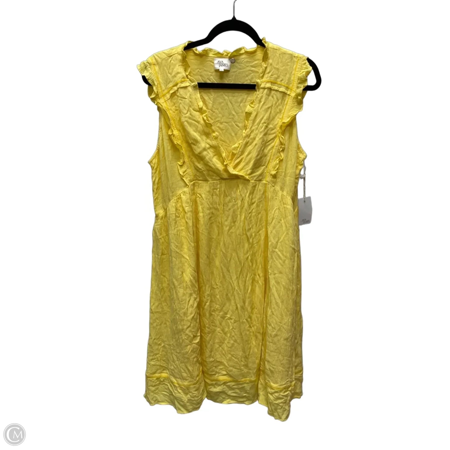 Dress Casual Short By Ava James In Yellow, Size: Xl