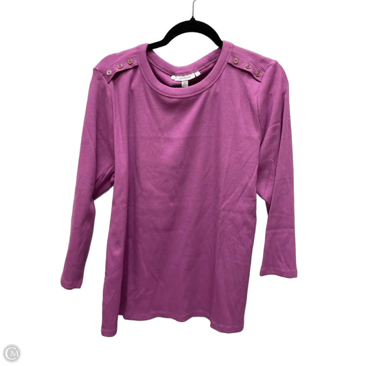 Top 3/4 Sleeve By Chicos In Purple, Size: Xl