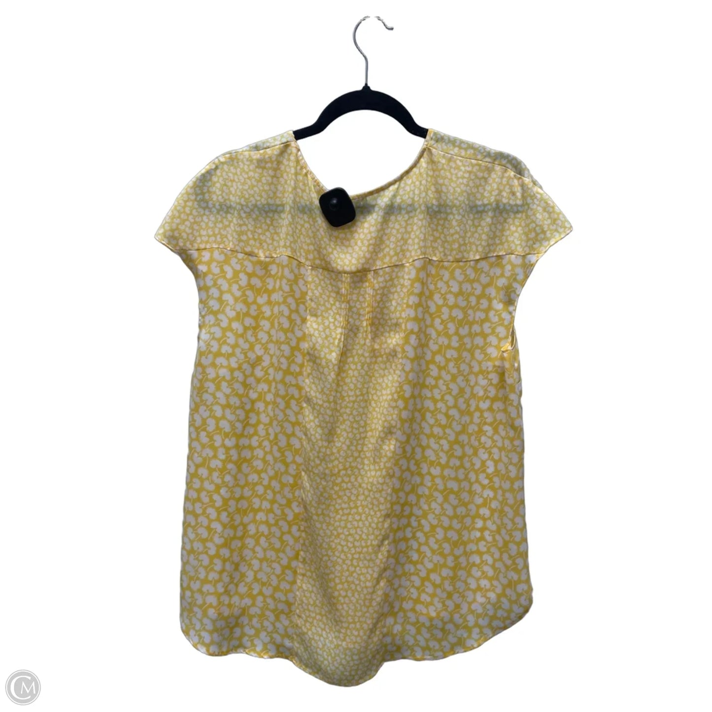Blouse Short Sleeve By Talbots In White & Yellow, Size: Xl