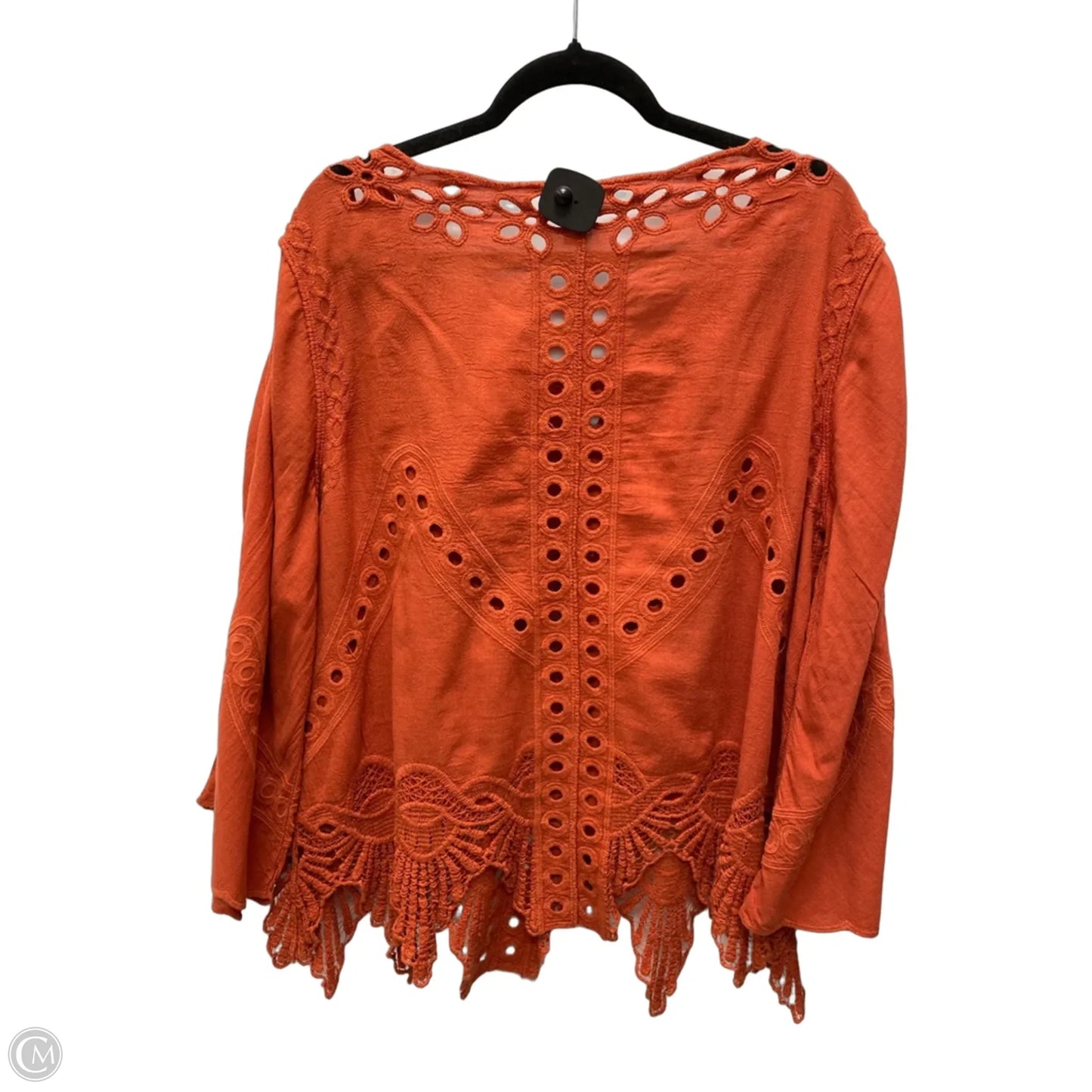 Top Long Sleeve By Cato In Orange, Size: Xl