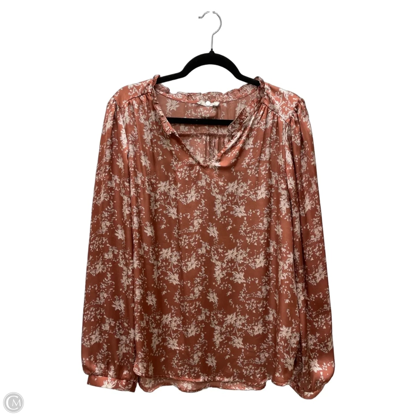 Blouse Long Sleeve By Lush In Copper, Size: L