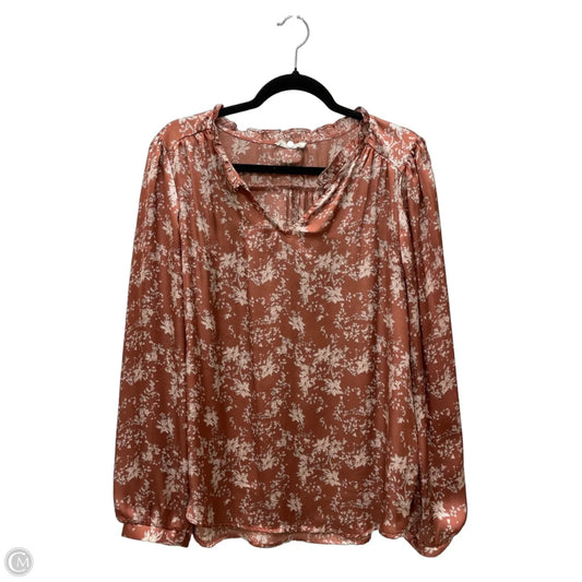 Blouse Long Sleeve By Lush In Copper, Size: L