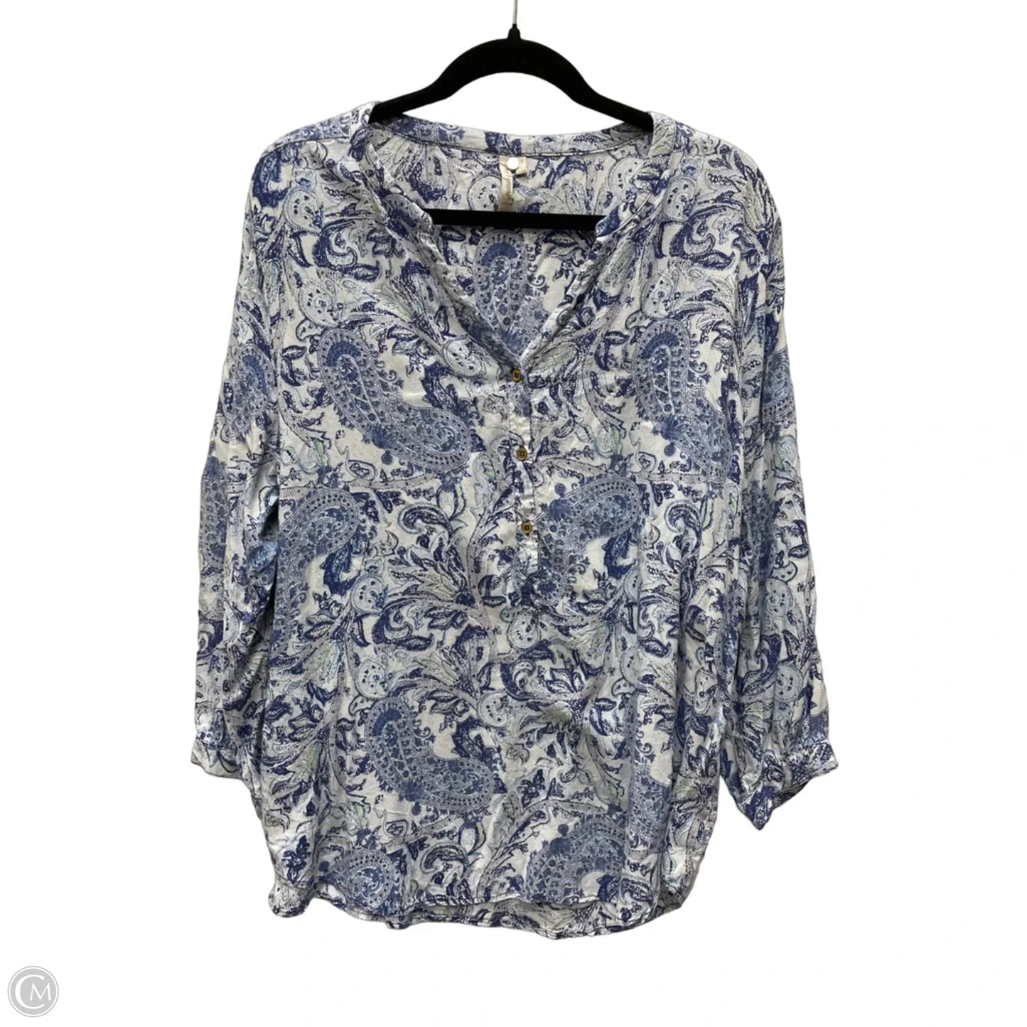 Top Long Sleeve By Grand And Greene In Paisley Print, Size: 1x