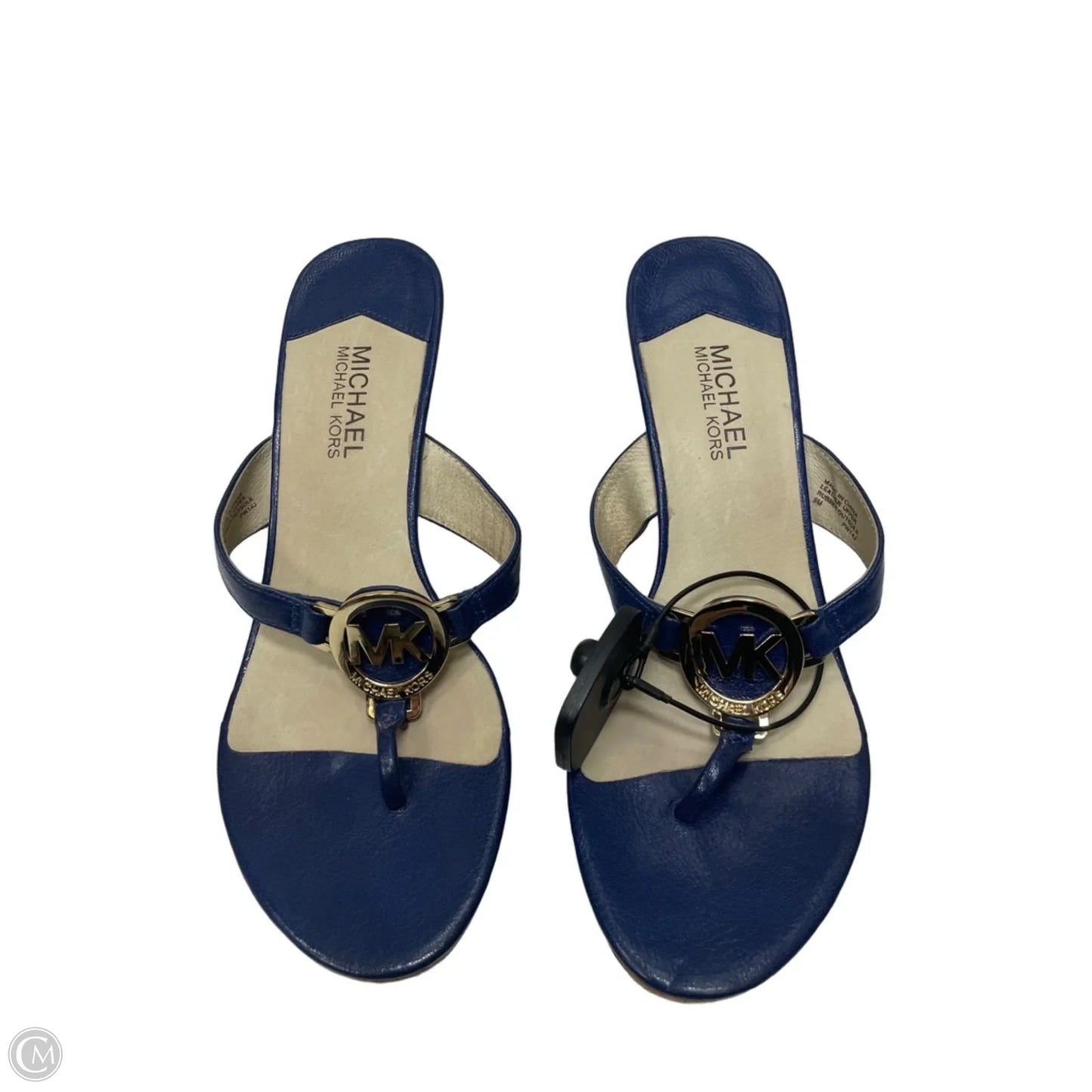 Sandals Designer By Michael Kors In Blue & Tan, Size: 9