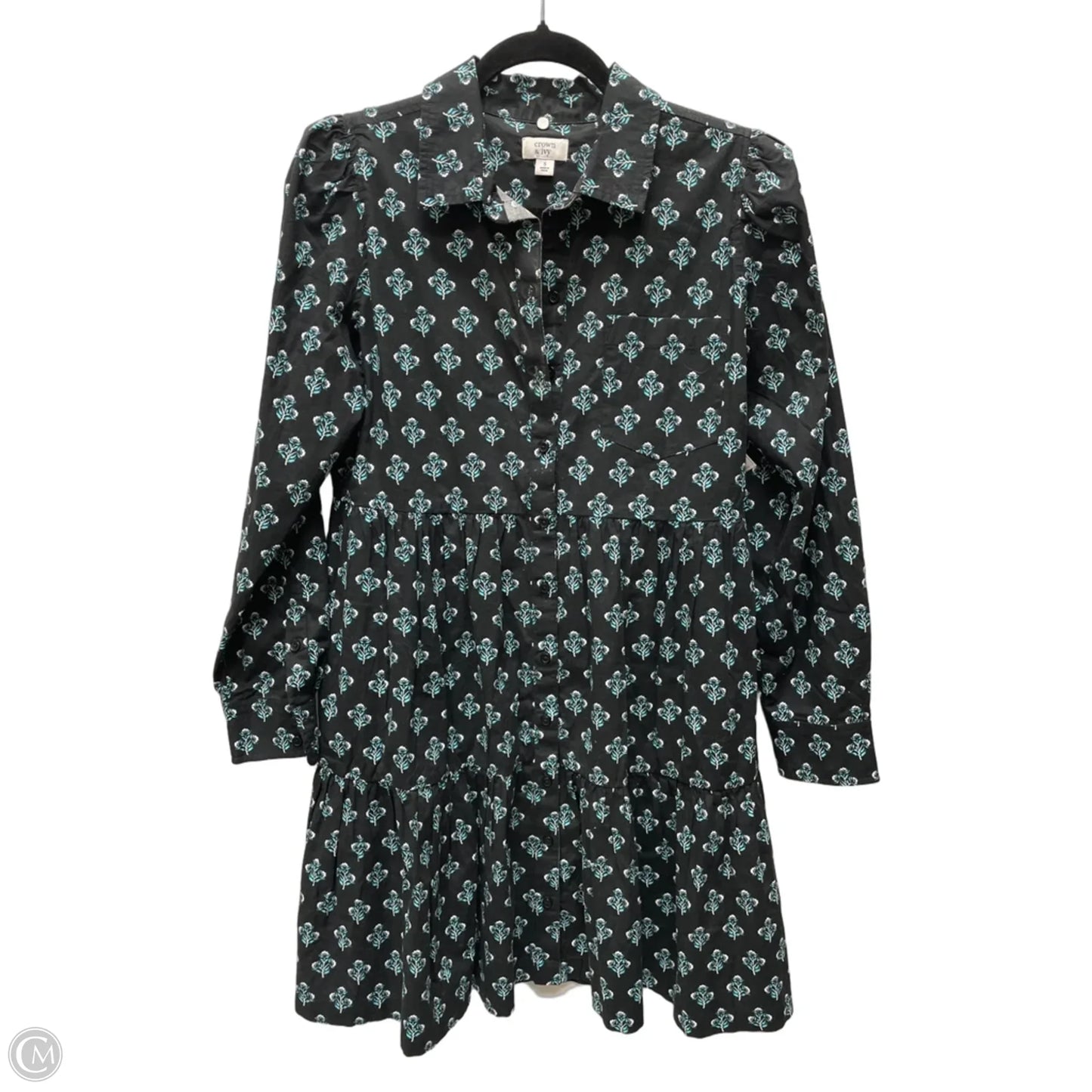 Dress Casual Short By Crown And Ivy In Black & Blue, Size: S