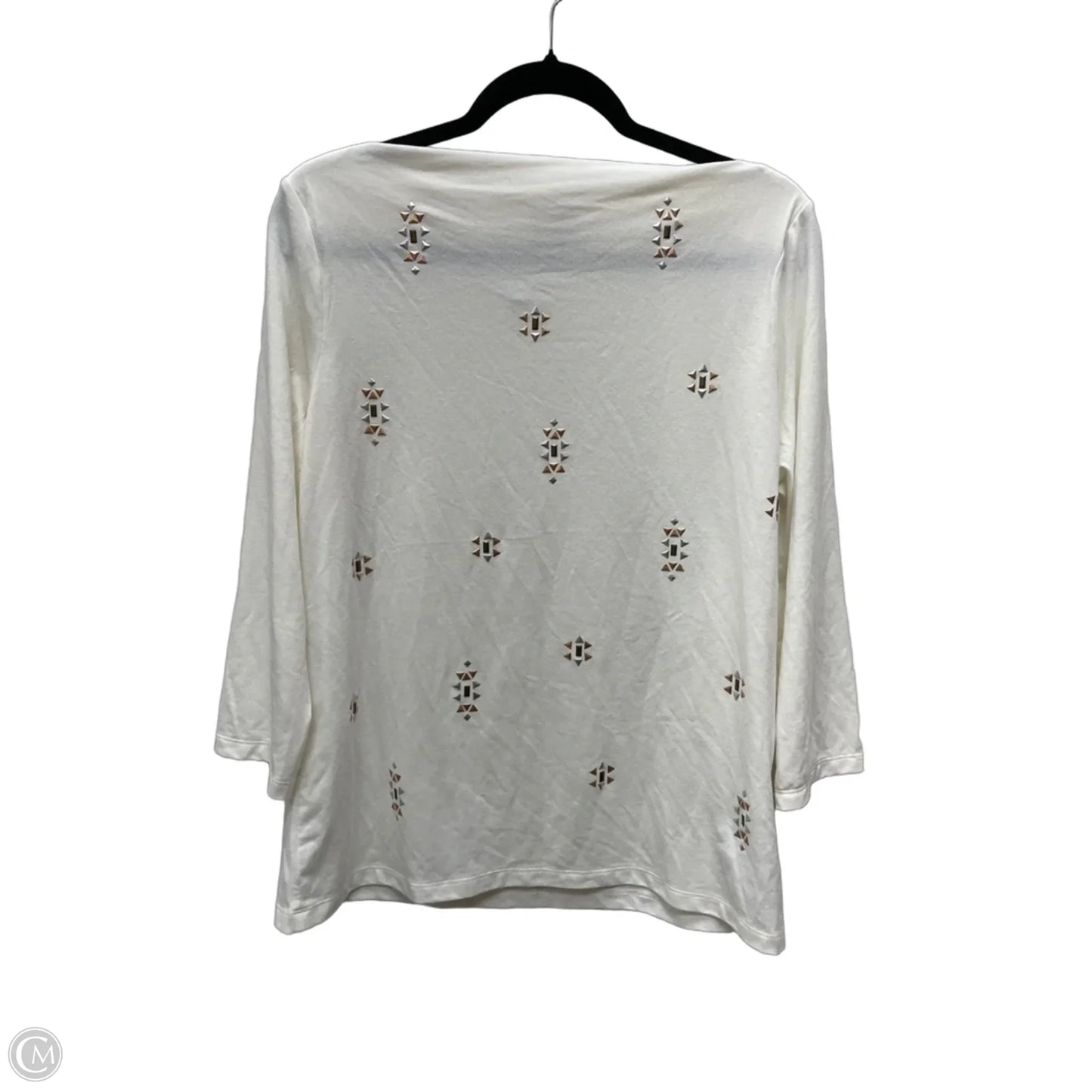 Top Short Sleeve By Ruby Rd In Cream, Size: L