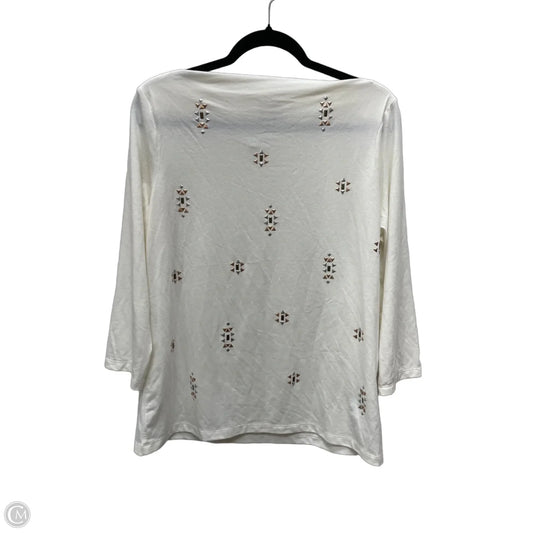 Top Short Sleeve By Ruby Rd In Cream, Size: L