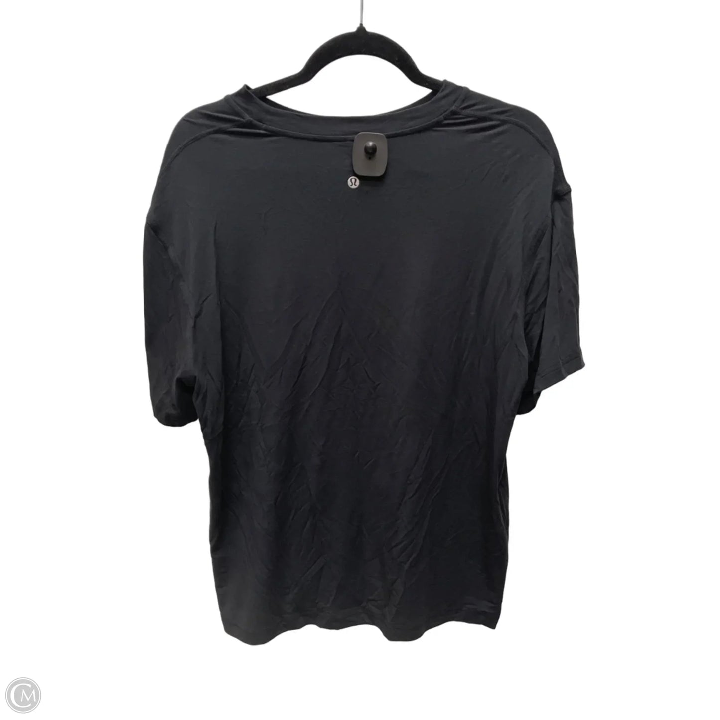 Athletic Top Short Sleeve By Lululemon In Black, Size: M