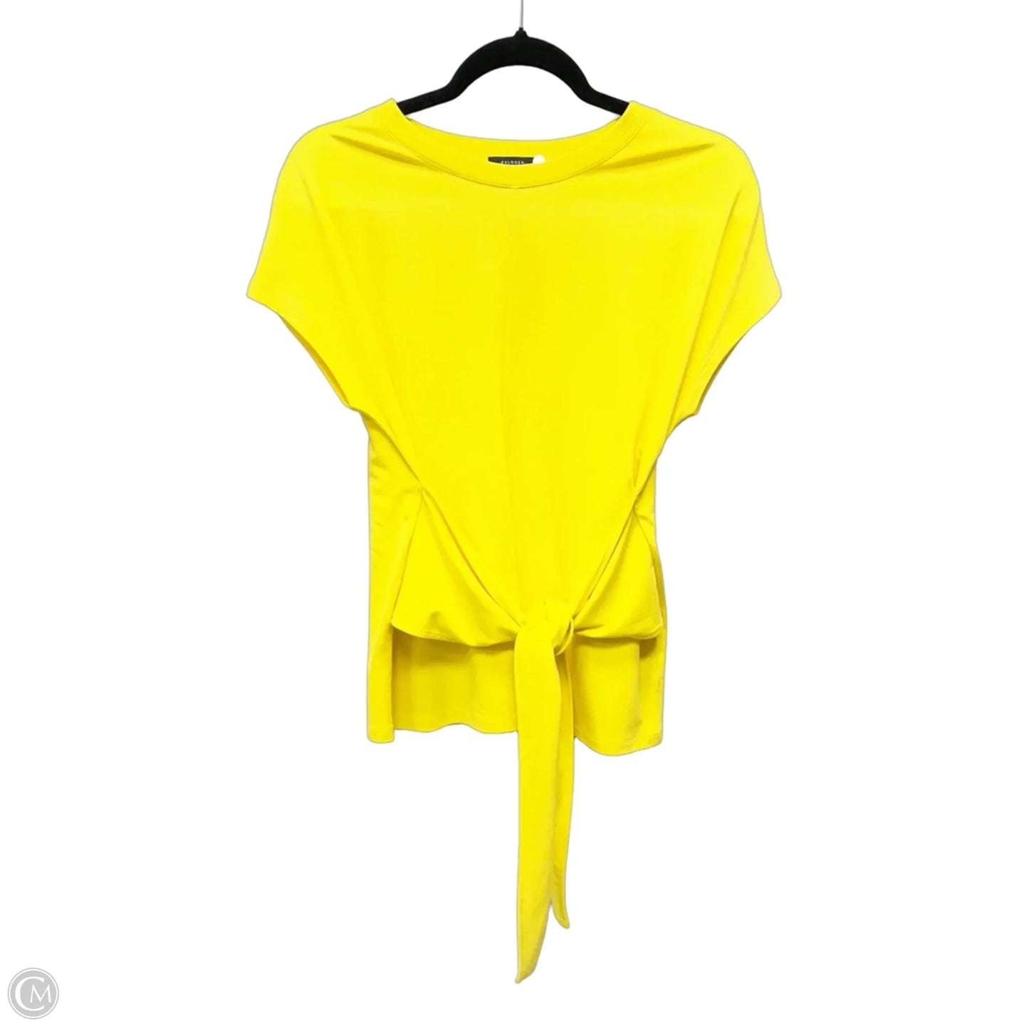 Blouse Short Sleeve By Halogen In Yellow, Size: Xs