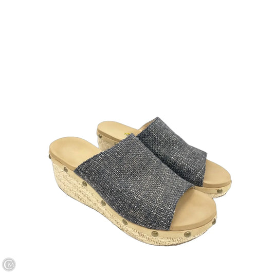 Sandals Heels Wedge By Volatile In Grey & Tan, Size: 8