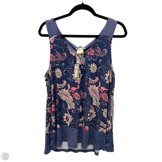 Top Sleeveless By Clothes Mentor In Blue & Pink, Size: Xl