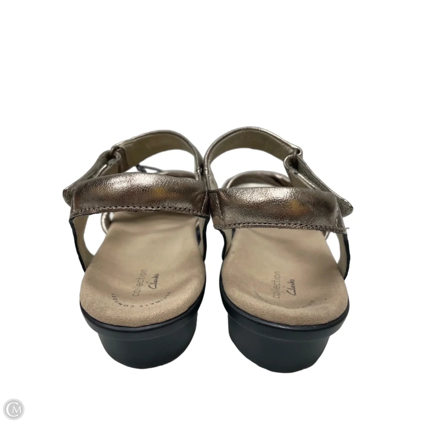 Sandals Heels Wedge By Clarks In Gold, Size: 9.5