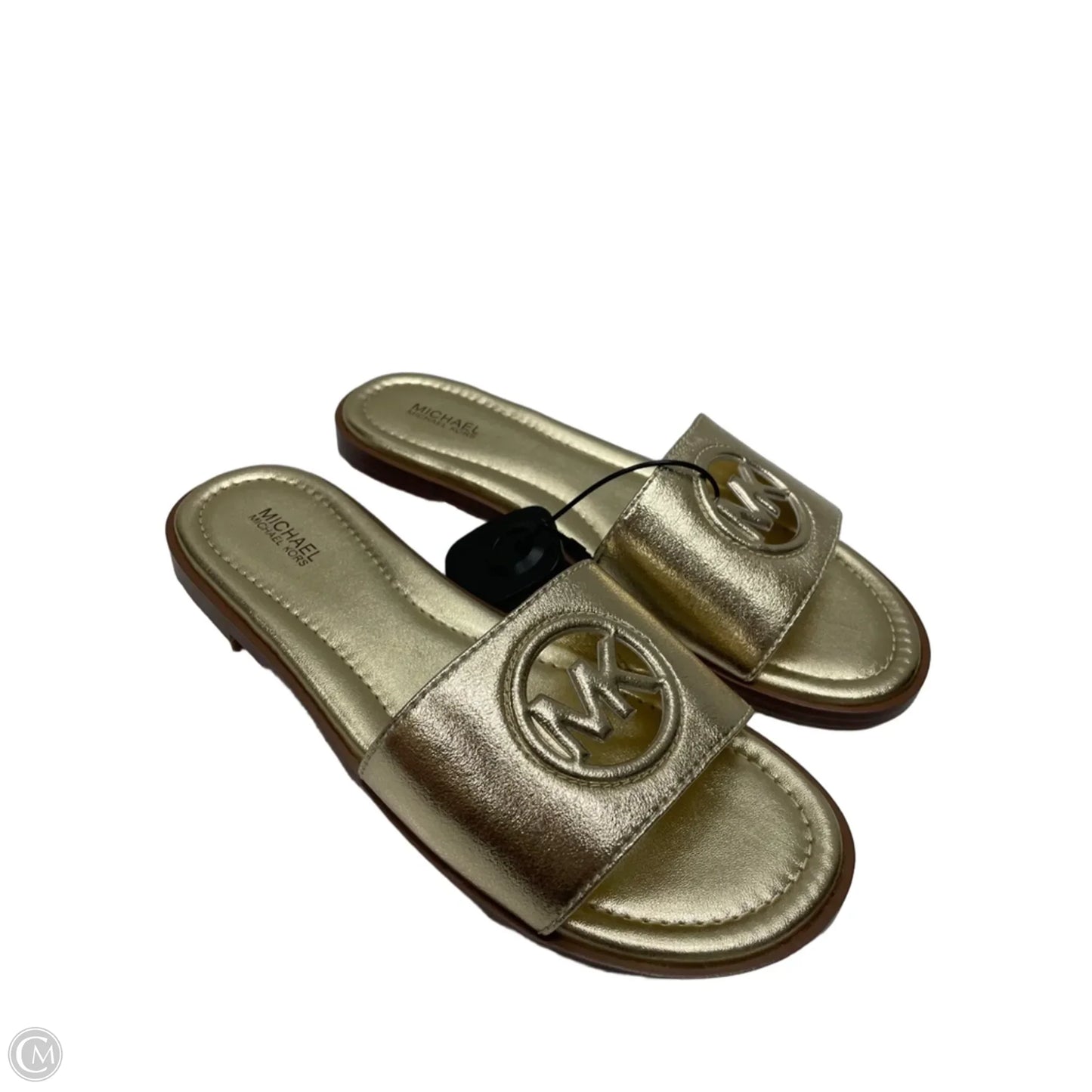 Sandals Designer By Michael Kors In Brown & Gold, Size: 8.5