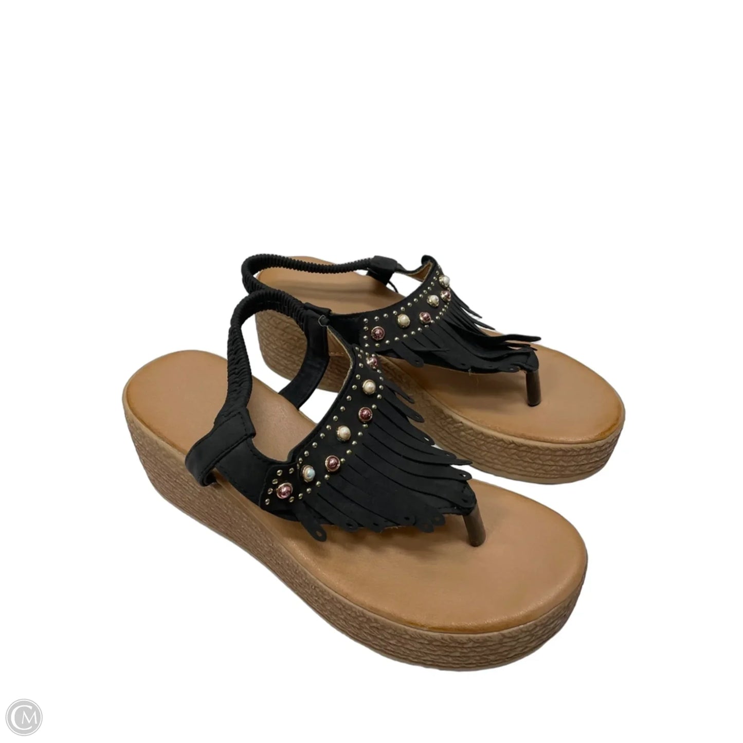 Sandals Heels Platform By Clothes Mentor In Black, Size: 10