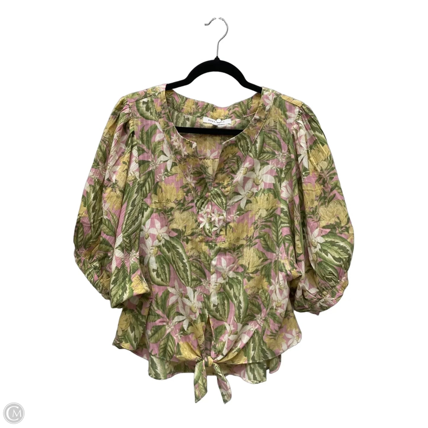 Top Short Sleeve By Rose And Olive In Floral Print, Size: Xl