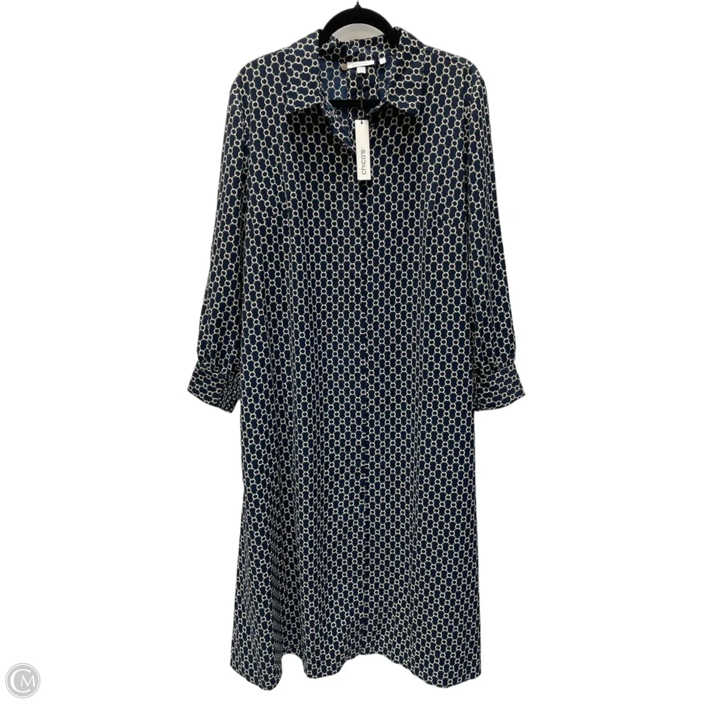 Dress Casual Midi By Chicos In Navy, Size: Xl