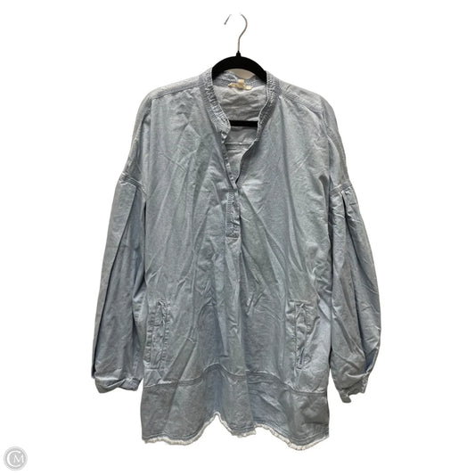 Tunic Long Sleeve By BLUE VELVET  In Blue Denim, Size: Xl