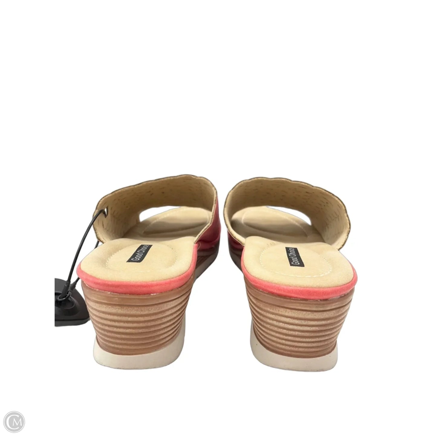 Sandals Heels Wedge By GOOD CHOICE  In Coral, Size: 8.5