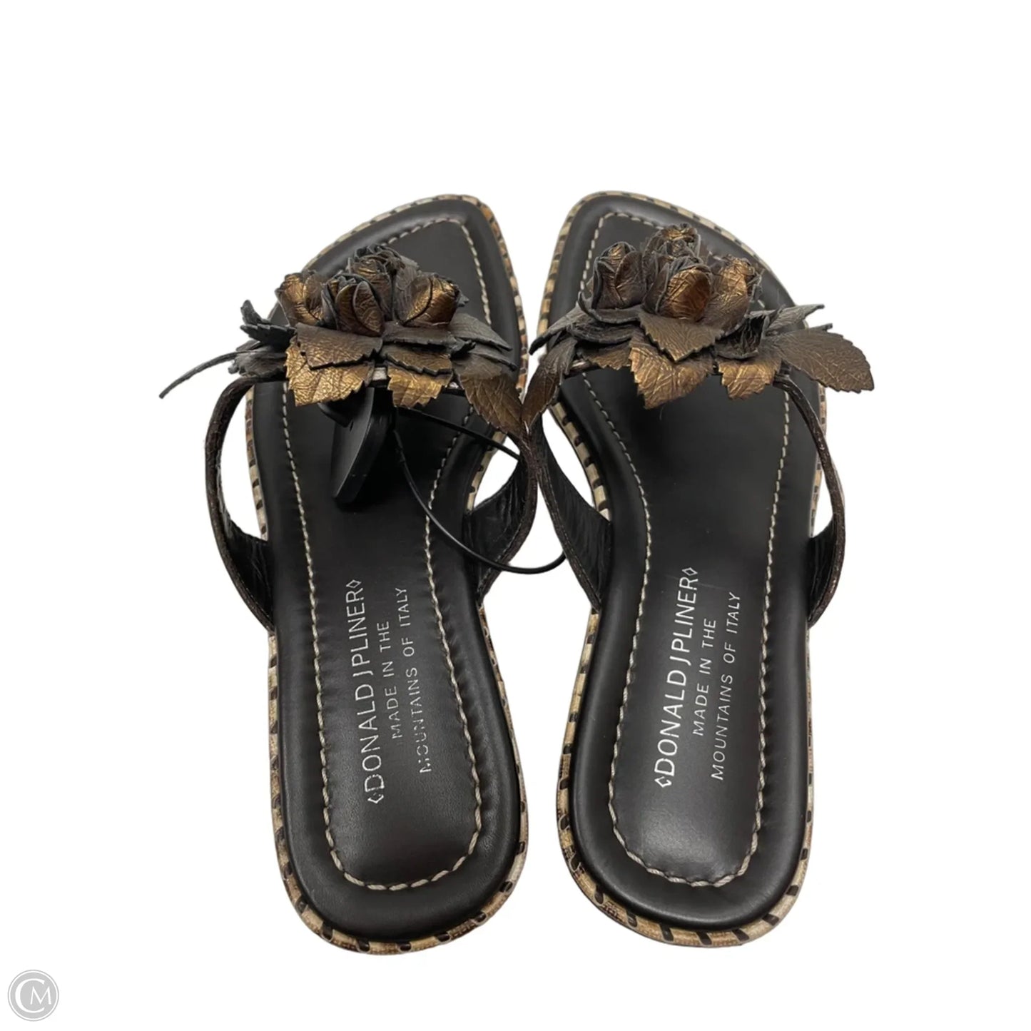 Sandals Flats By Donald Pliner In Bronze, Size: 6.5