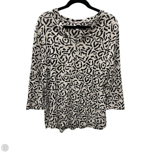 Top Long Sleeve By Chicos In Black & Tan, Size: Xl