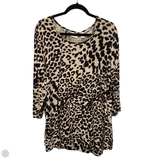 Top Long Sleeve By Chicos In Animal Print, Size: L