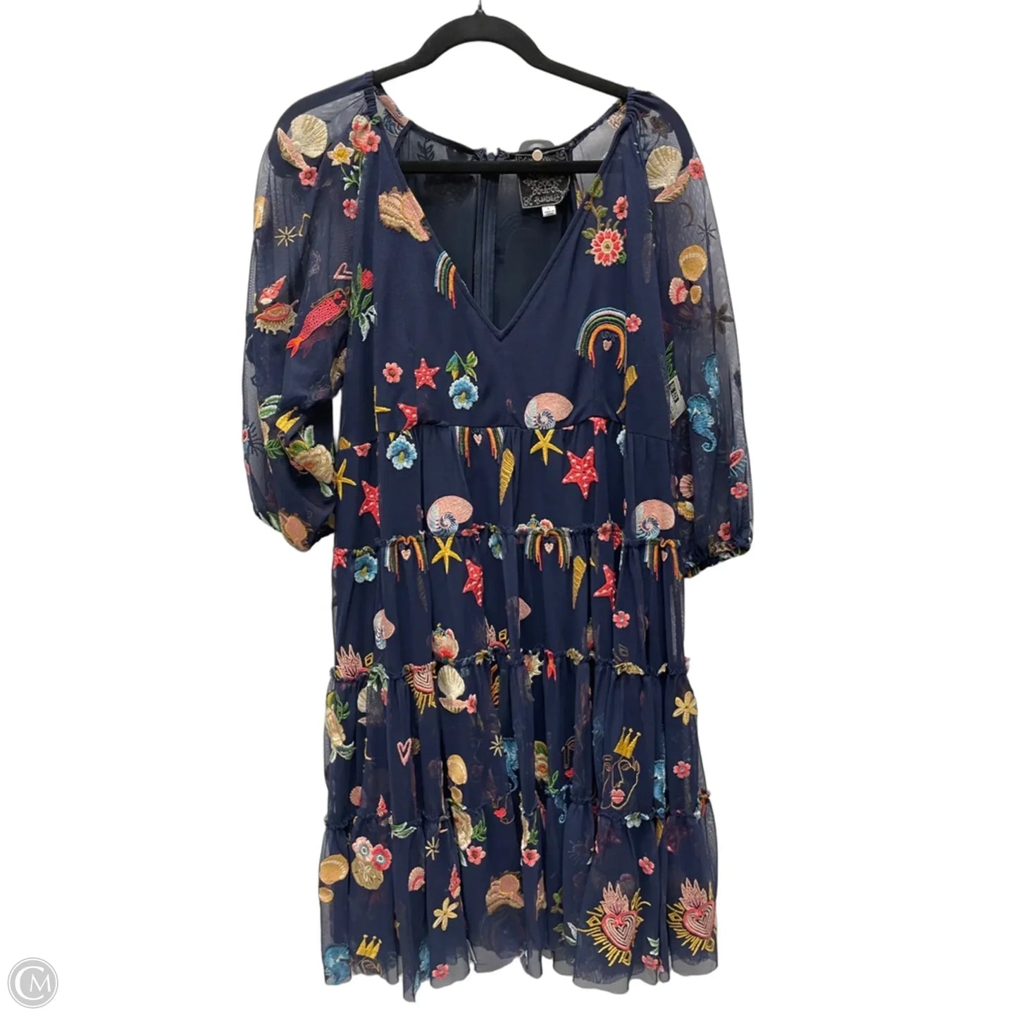 Dress Casual Short By Johnny Was In Floral Print, Size: L