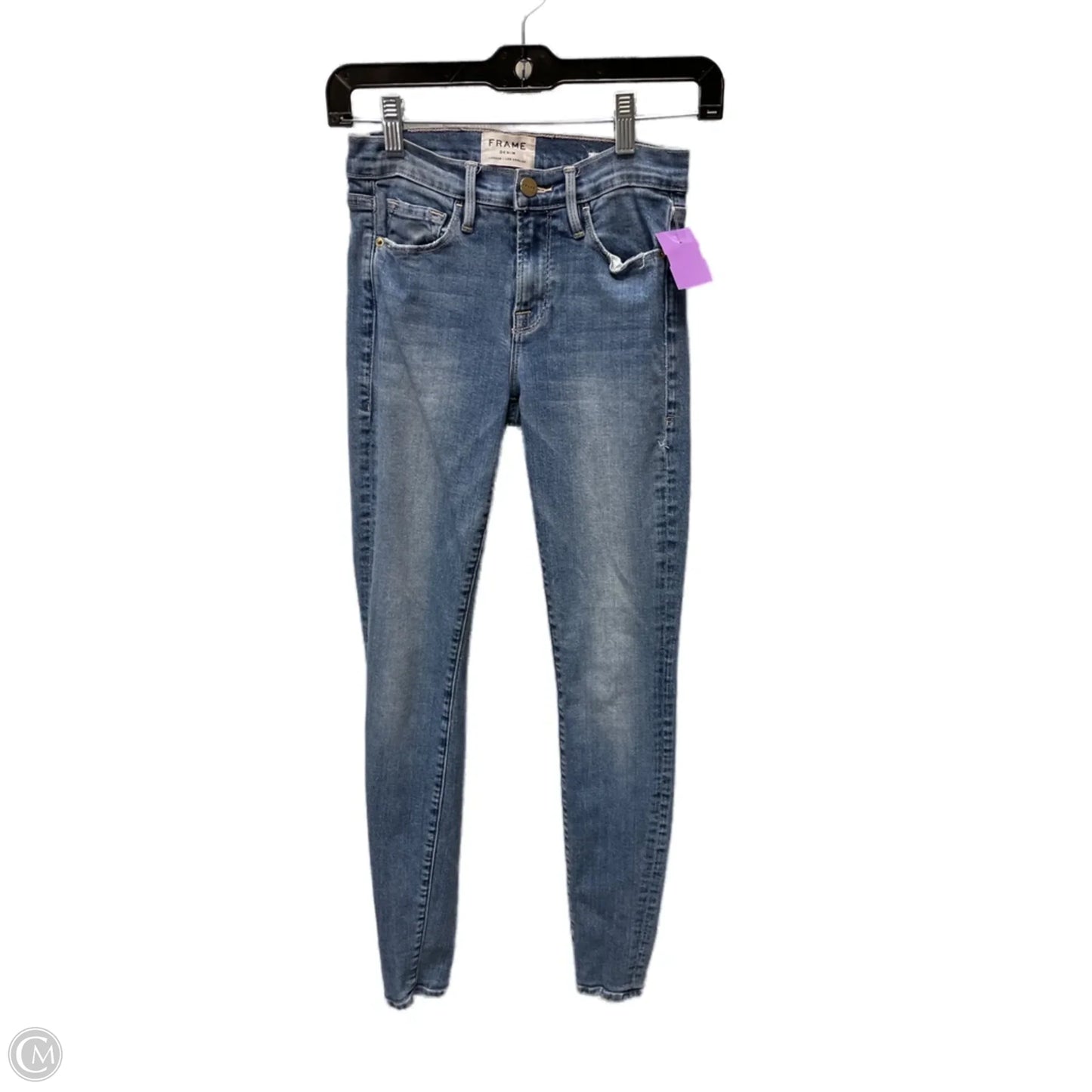 Jeans Skinny By Frame In Blue Denim, Size: 2