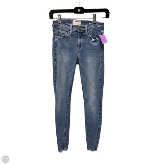 Jeans Skinny By Frame In Blue Denim, Size: 2