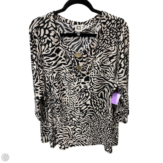 Tunic 3/4 Sleeve By Anne Klein In Animal Print, Size: 2x