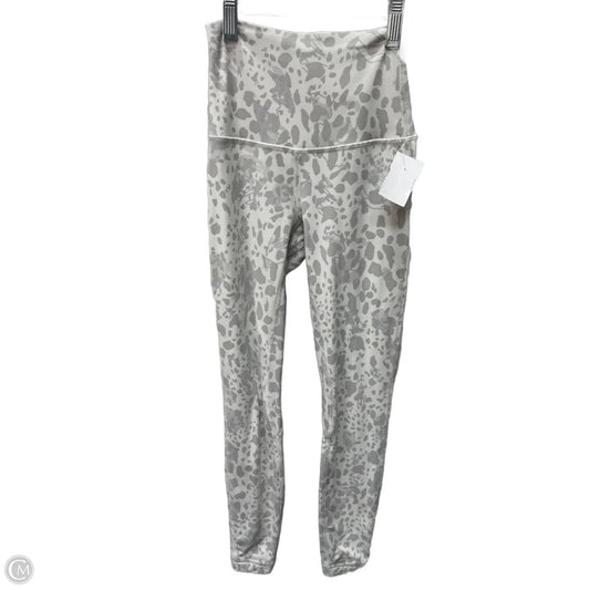 Athletic Leggings By Lululemon In Grey & White, Size: 0