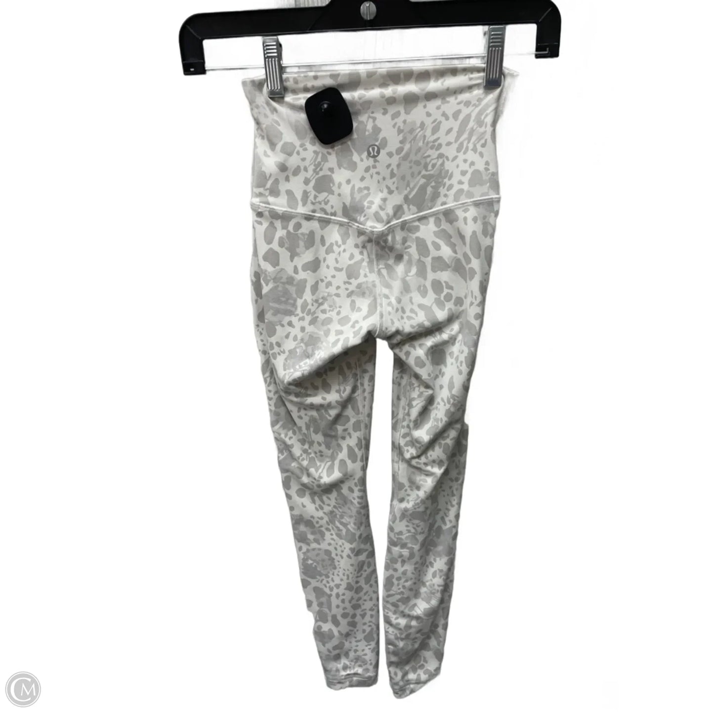 Athletic Leggings By Lululemon In Grey & White, Size: 0