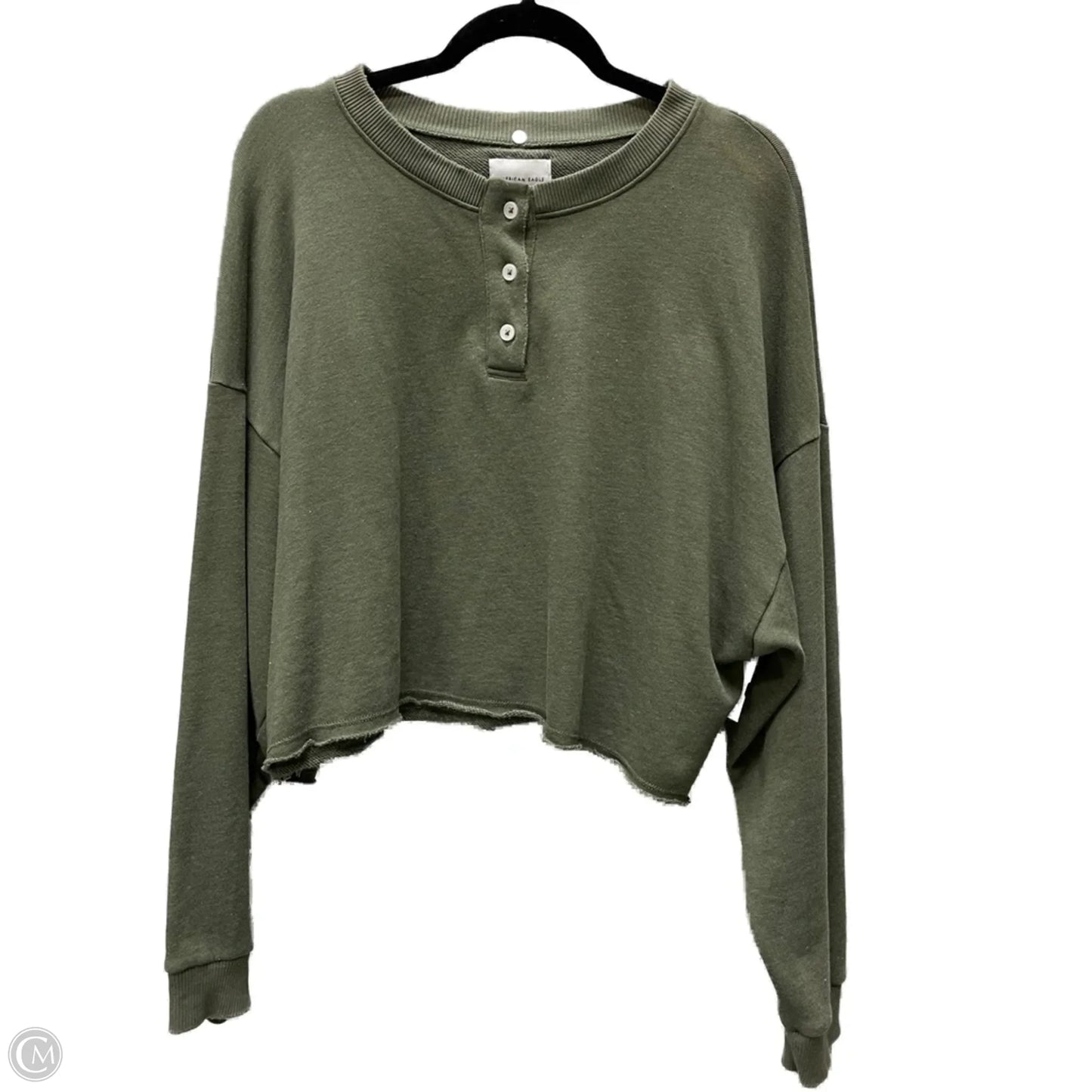Top Long Sleeve By American Eagle In Green, Size: M