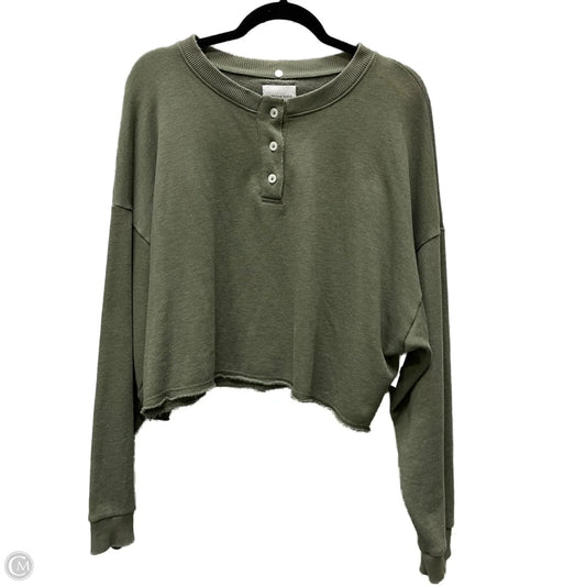 Top Long Sleeve By American Eagle In Green, Size: M