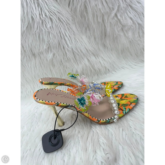 Sandals Heels Stiletto By Betsey Johnson In Multi-colored, Size: 11