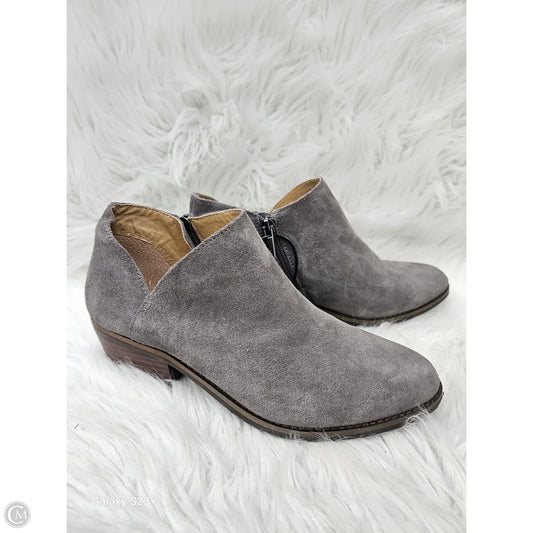 Boots Leather By Lucky Brand In Grey, Size: 8.5