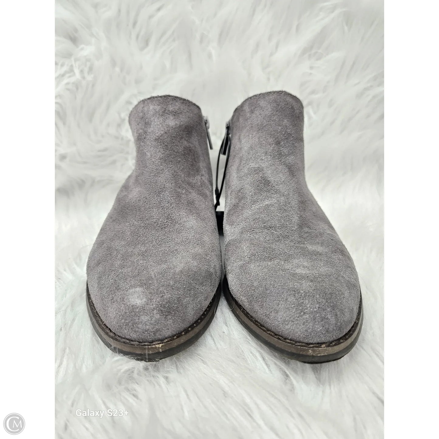Boots Leather By Lucky Brand In Grey, Size: 8.5