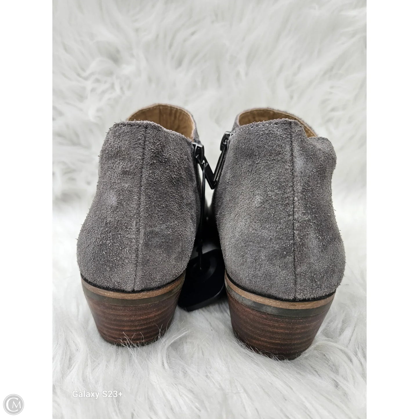 Boots Leather By Lucky Brand In Grey, Size: 8.5