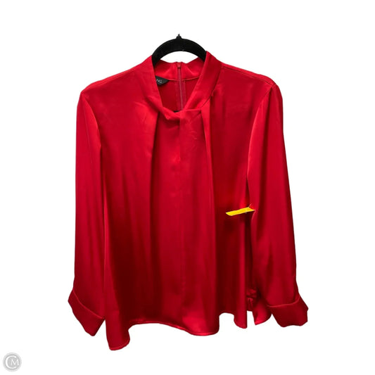 Blouse Long Sleeve By Ming Wang In Red, Size: L