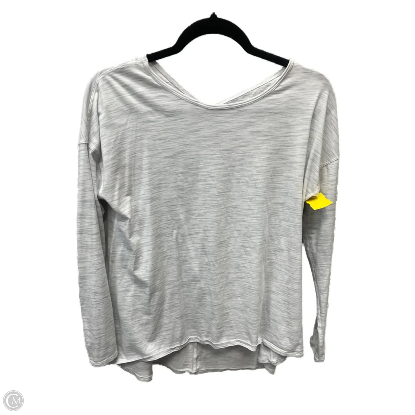 Athletic Top Long Sleeve Crewneck By Lululemon In Grey & White, Size: S